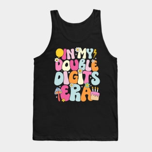 In My Double Digits Era Retro 10 Year Old 10th Birthday Girl Tank Top